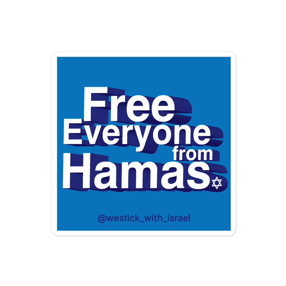 Free Everyone From Hamas 4 inch sticker